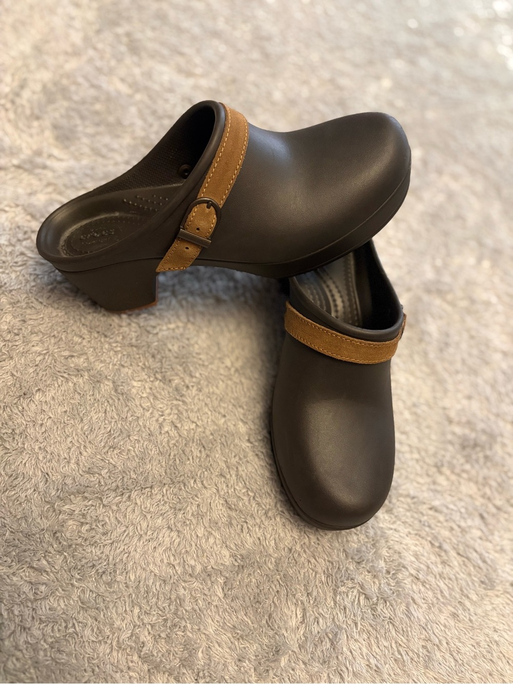 Women’s Crocs Brown Slip-On Heeled Clogs